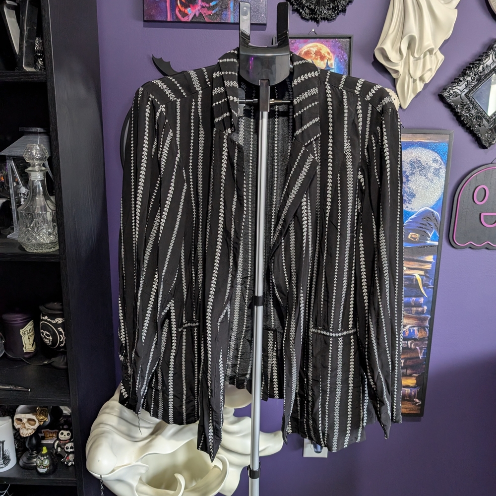 Torrid Black and White Patterned Blazer